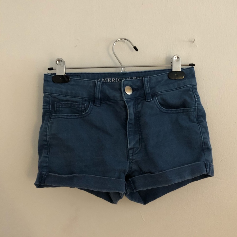 Blue denim shorts